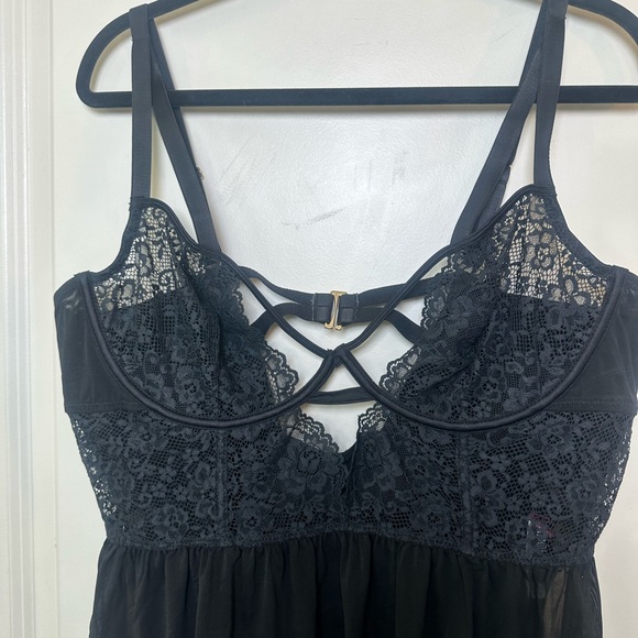 NEW Adore Me Rae Black Lace Sheer Underwire Nightie Lingerie, Size 3X - Picture 7 of 12